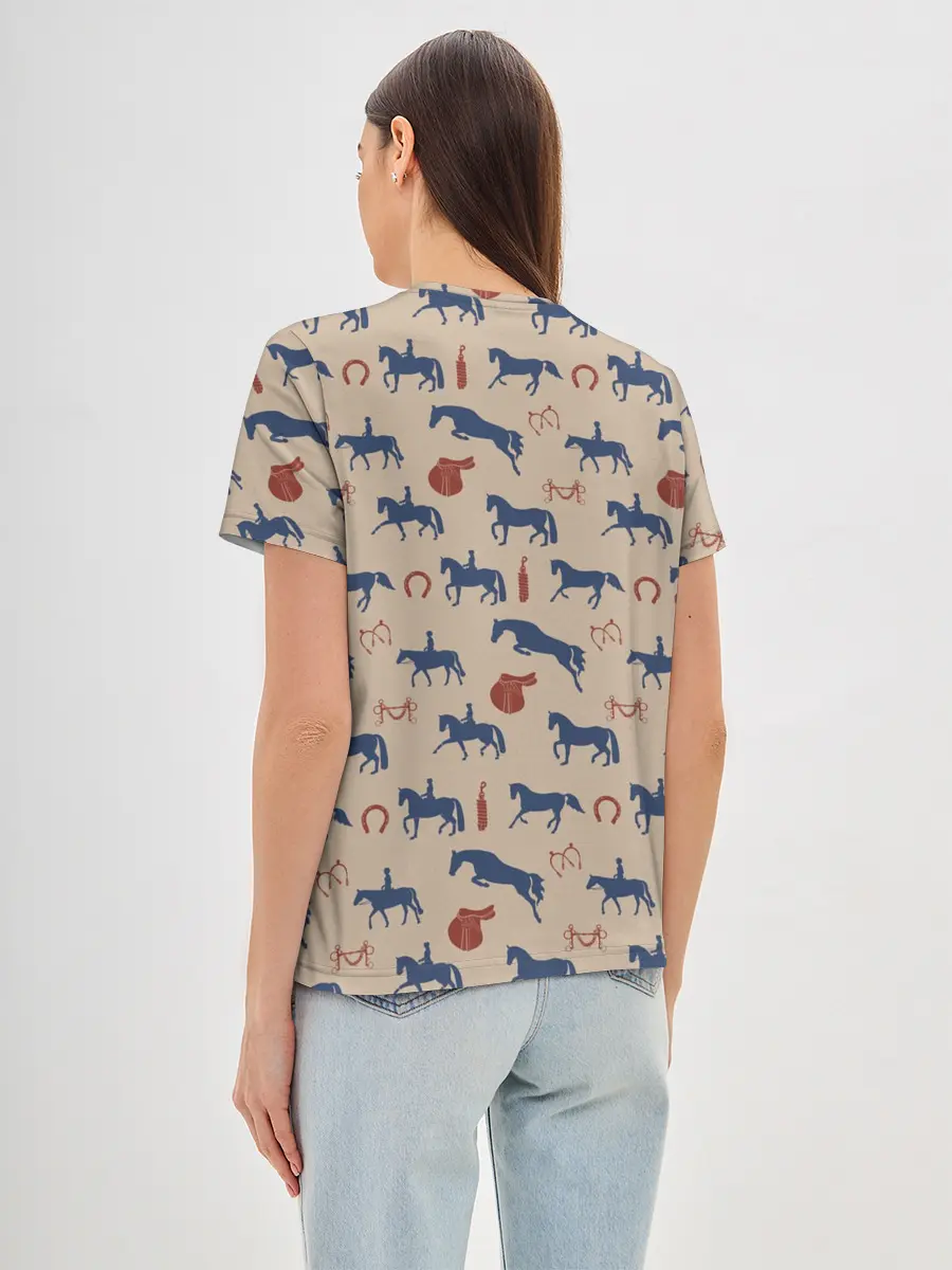 Женская базовая футболка / кони