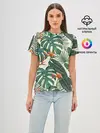 Женская базовая футболка / Тропический паттерн