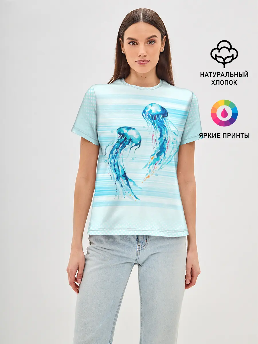Женская базовая футболка / Медузы