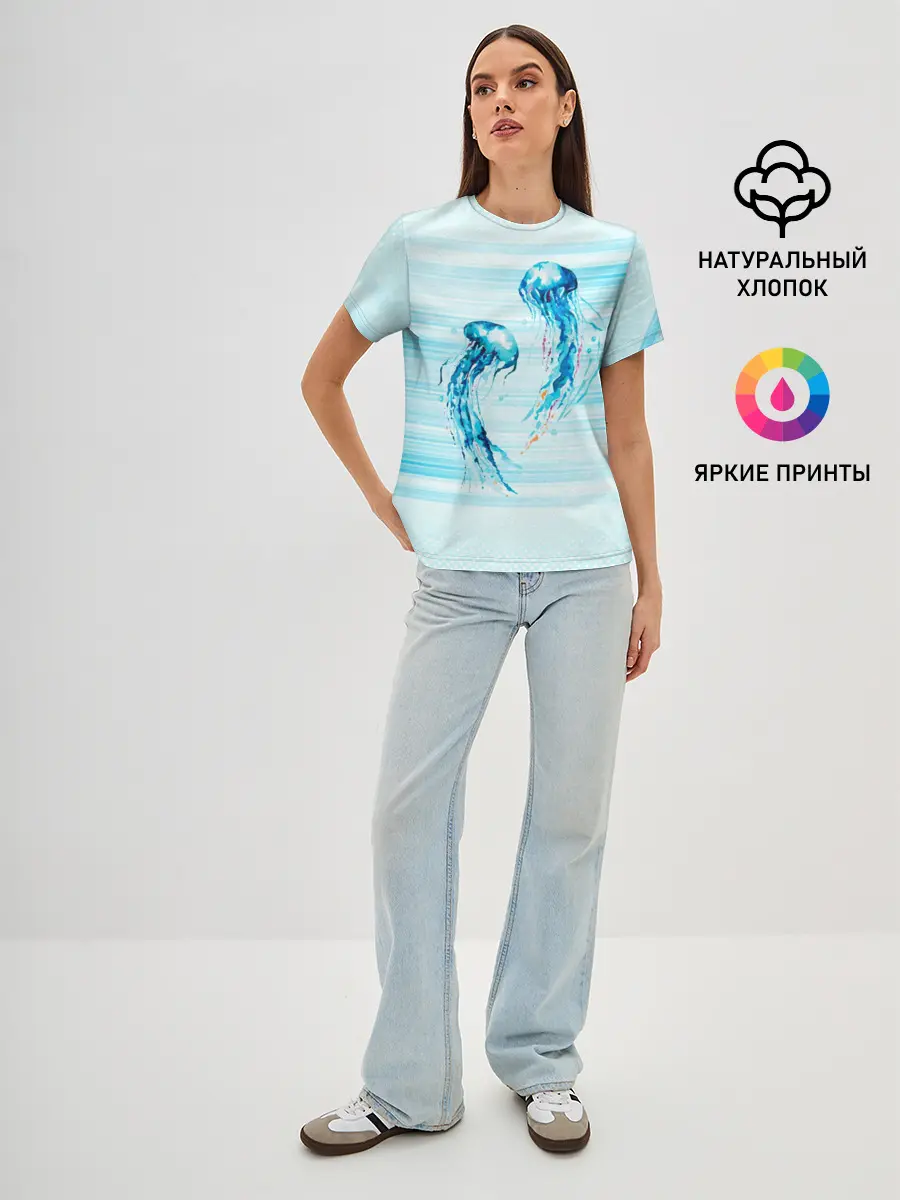 Женская базовая футболка / Медузы