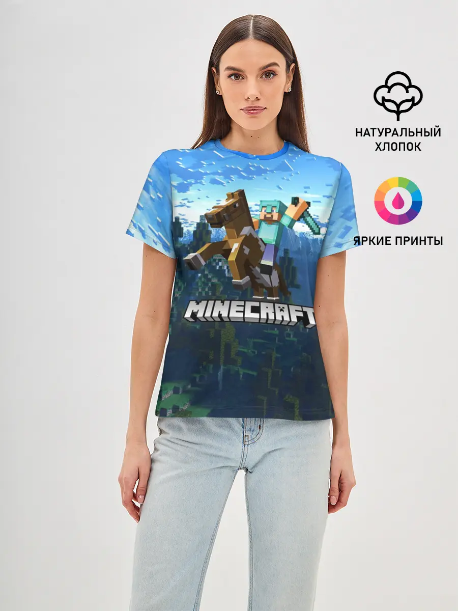 Женская базовая футболка / Minecraft / Майнкрафт