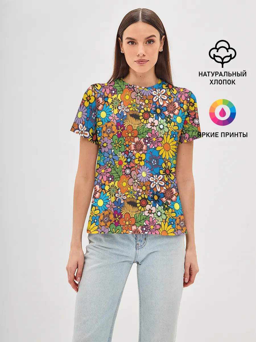 Женская базовая футболка / Букет