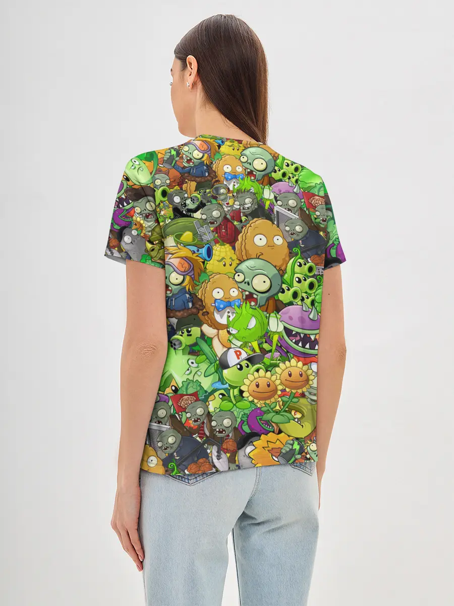 Женская базовая футболка / PLANTS VS ZOMBIES