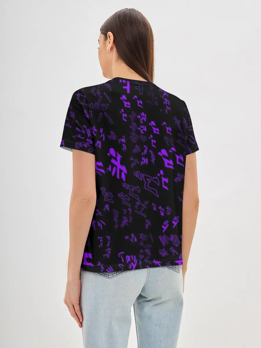 Женская базовая футболка / [JJBA] Menacing Pattern purple