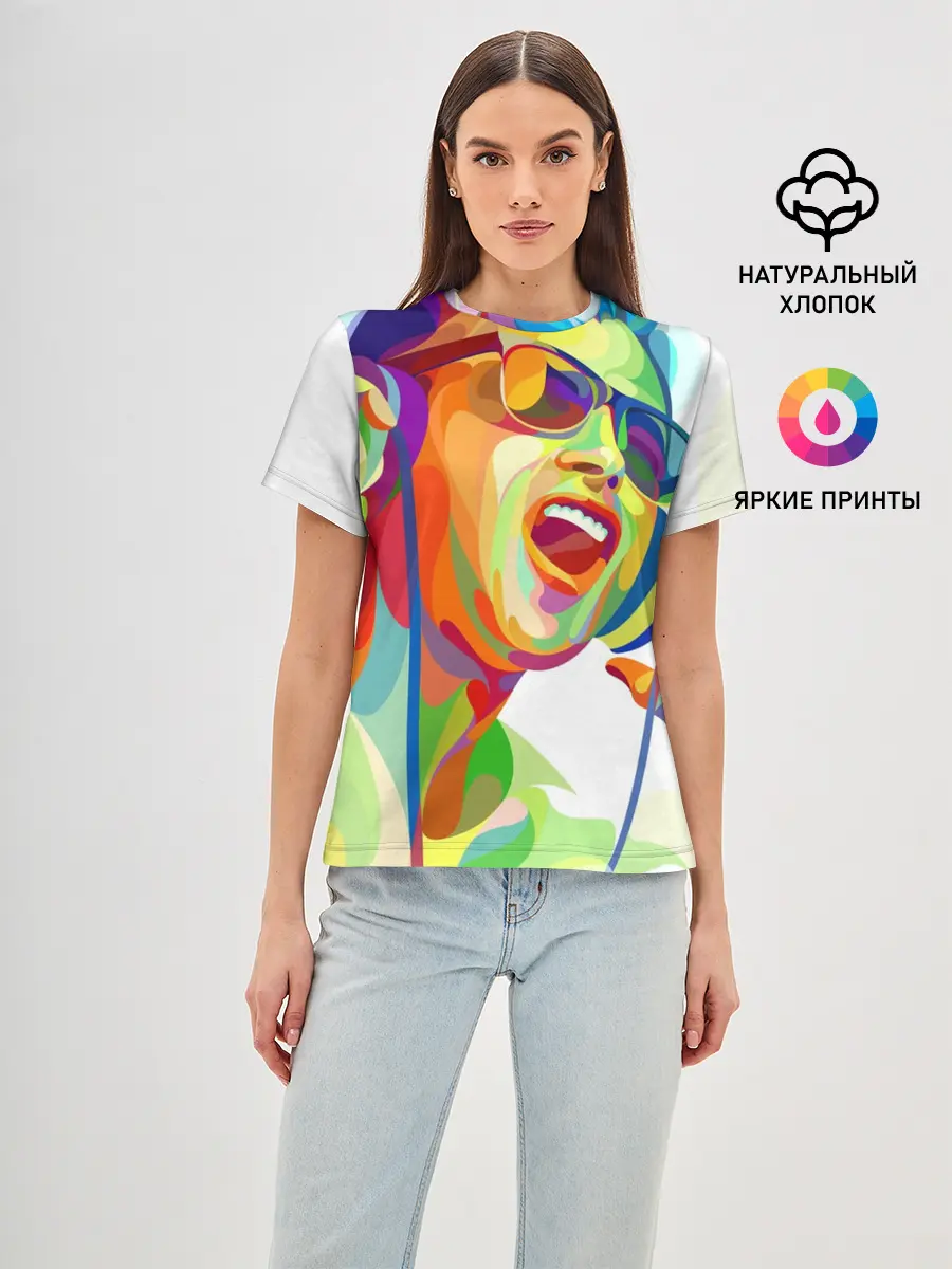 Женская базовая футболка / Слушаем Музыку