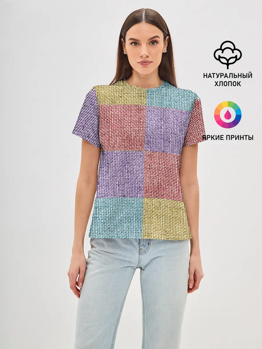 Женская базовая футболка / Patchwork