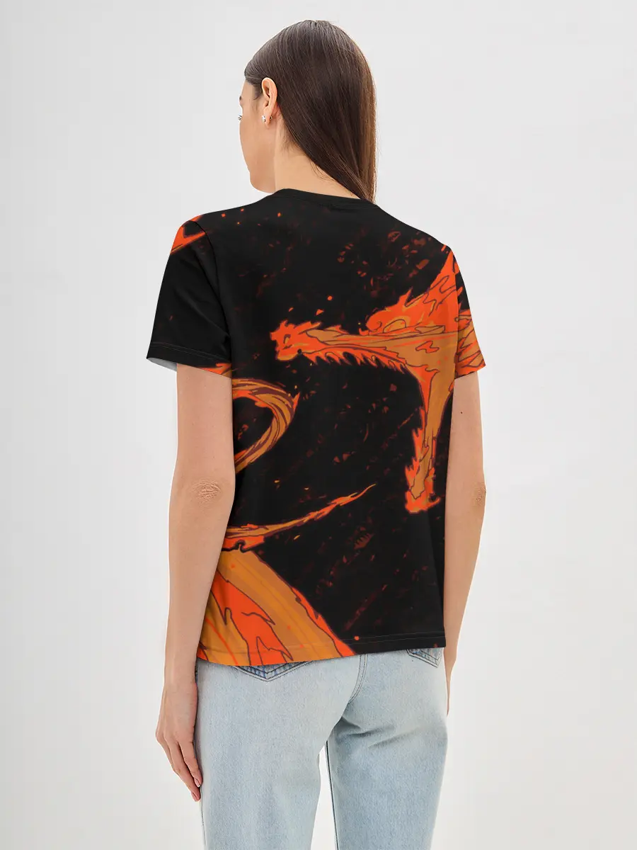 Женская базовая футболка / Дыхание Солнца / Demon slayer