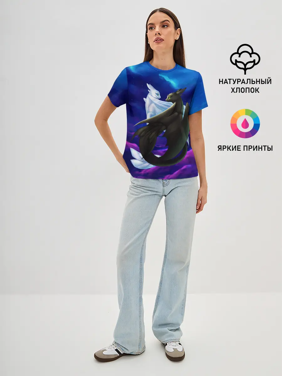 Женская базовая футболка / Как приручить дракона