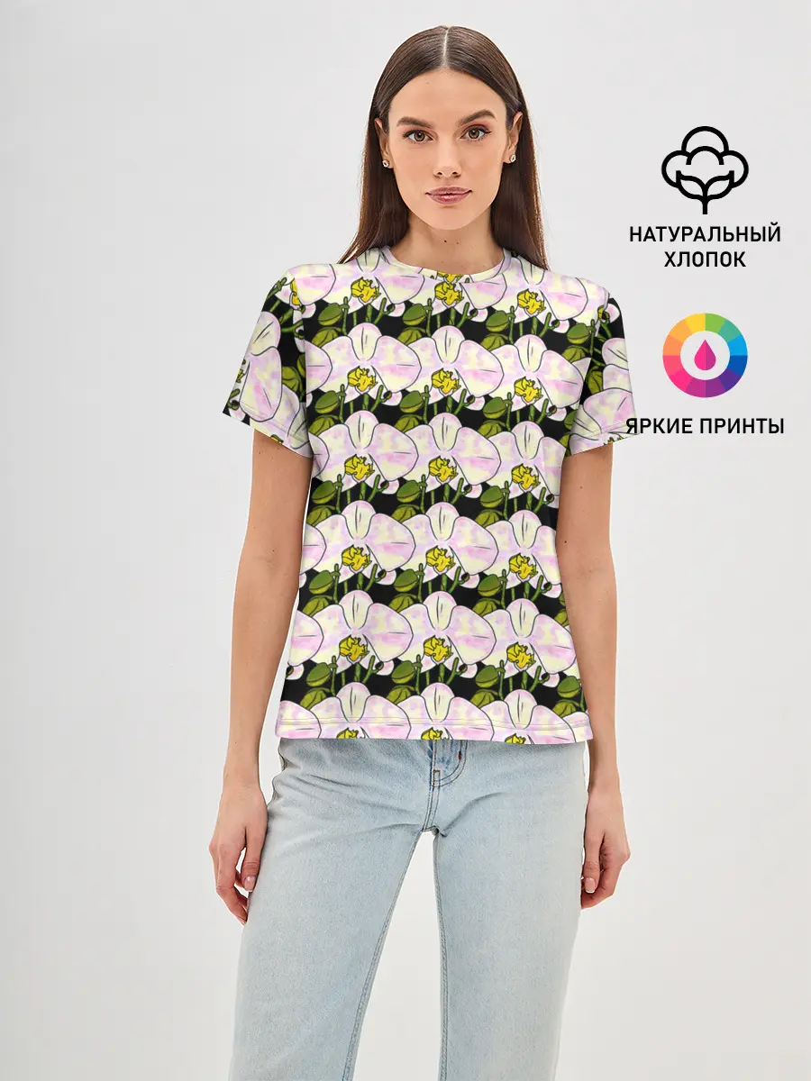 Женская базовая футболка / Заросли орхидей