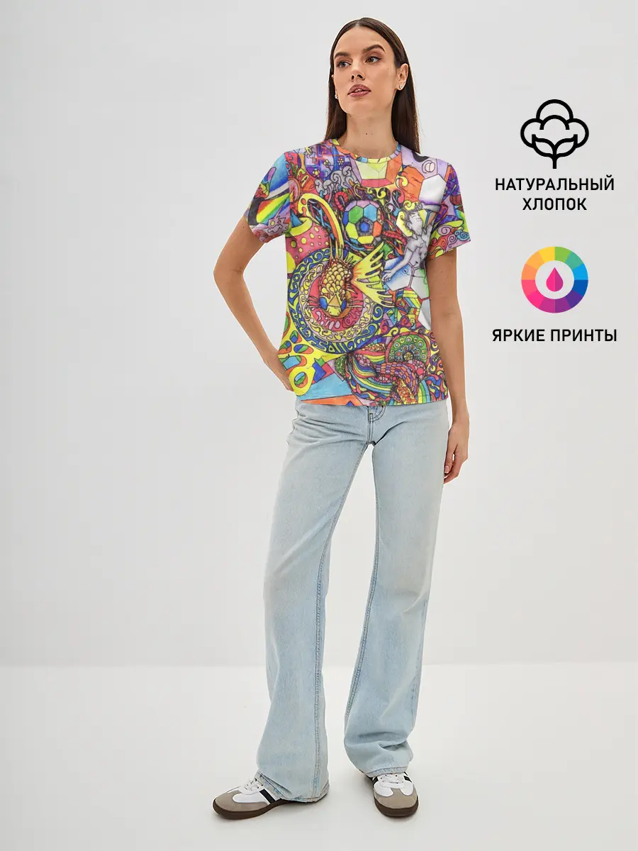 Женская базовая футболка / ПСИХОДЕЛИКА / PSYHODELICA