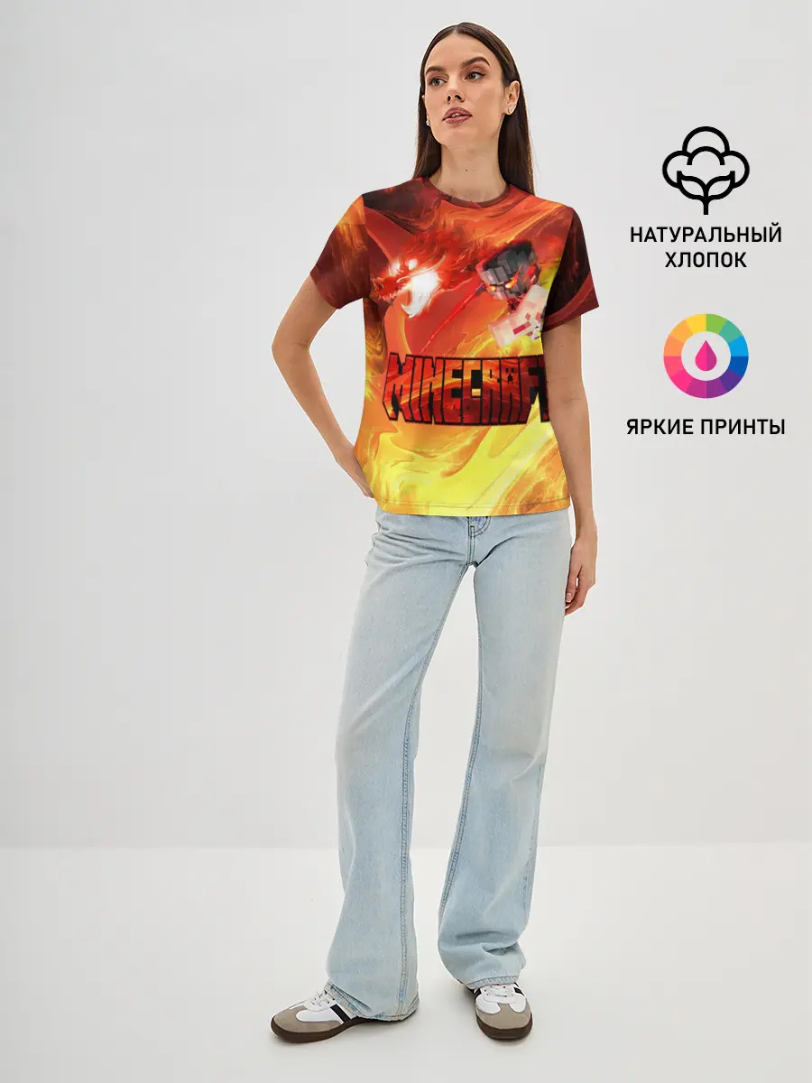 Женская базовая футболка / MINECRAFT | ЛАВА