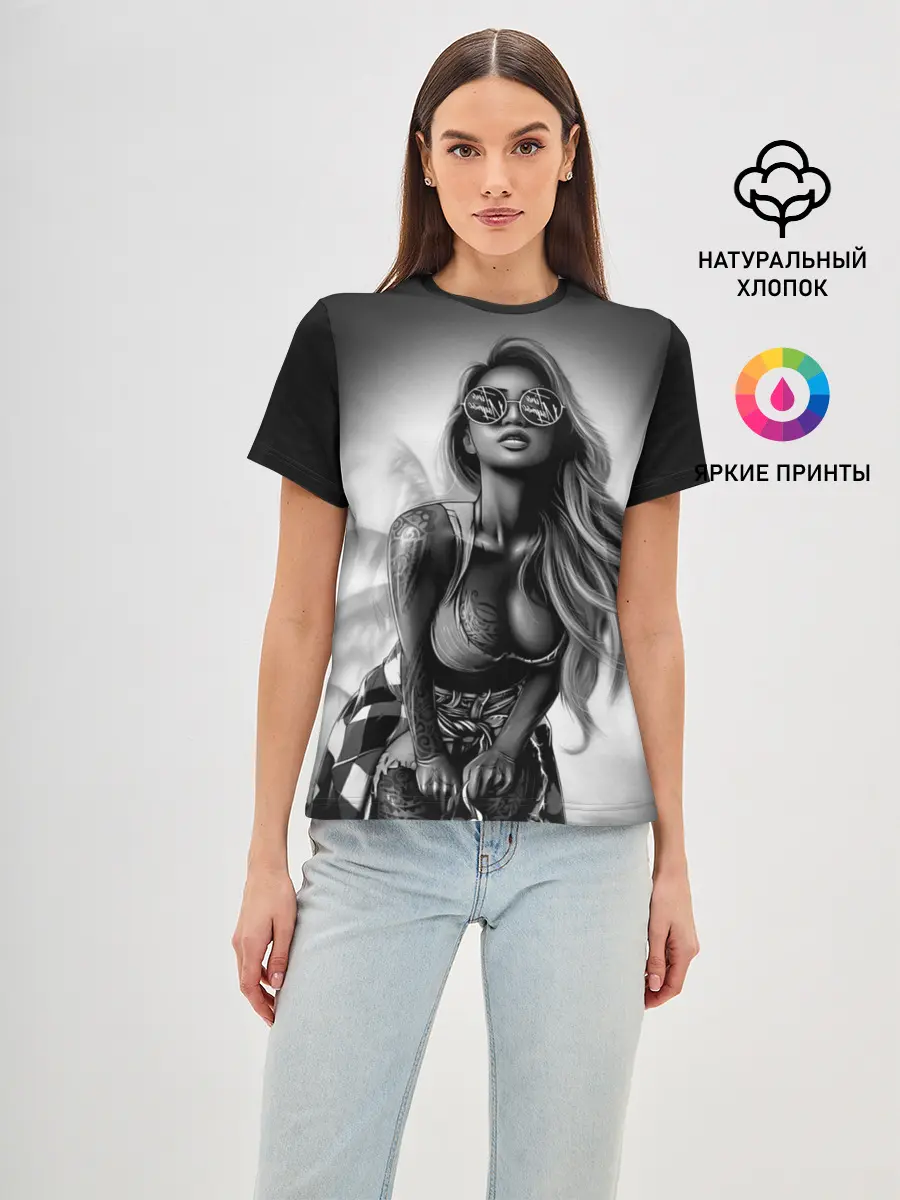 Женская базовая футболка / Trap girl