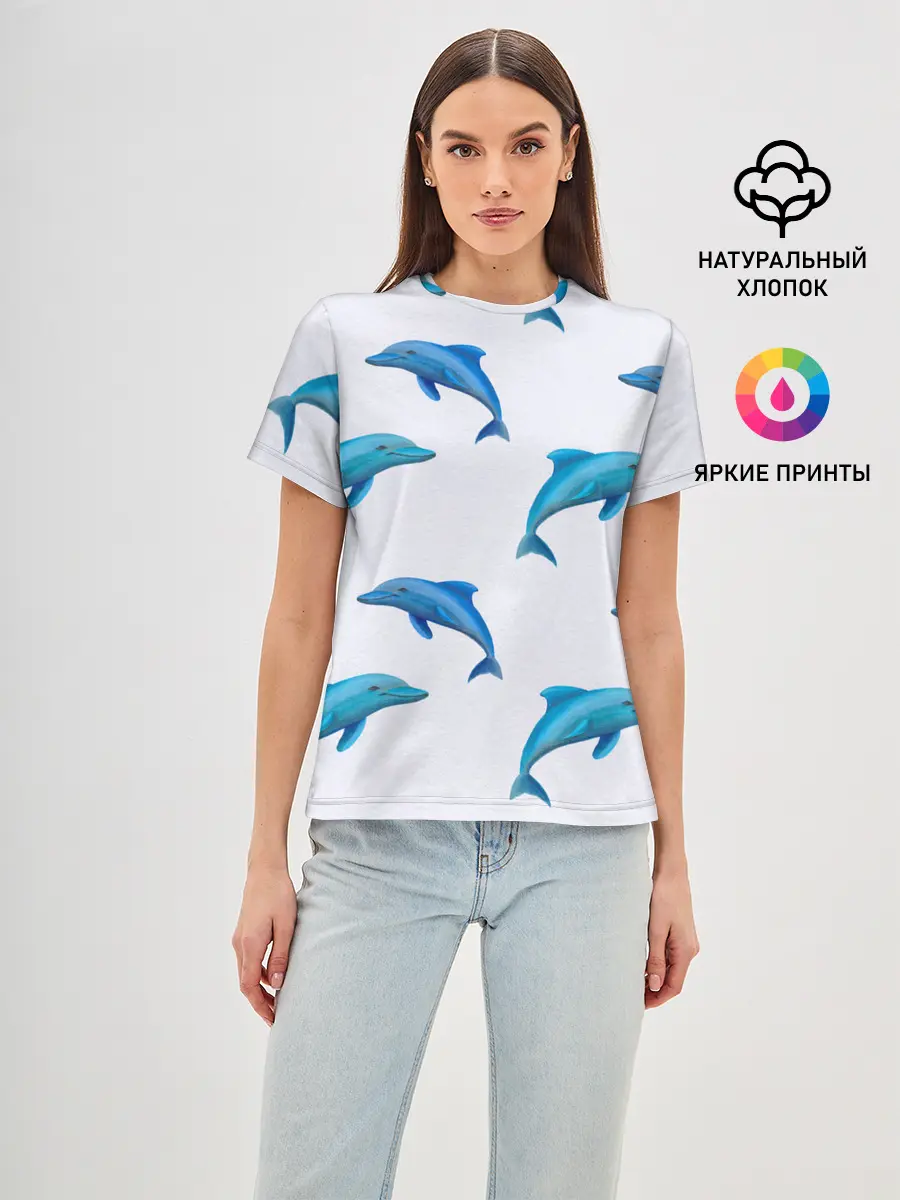 Женская базовая футболка / Рай для дельфина