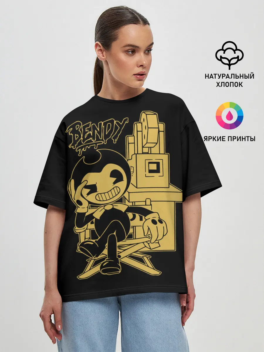 Женская футболка оверсайз / Bendy And The Ink Machine