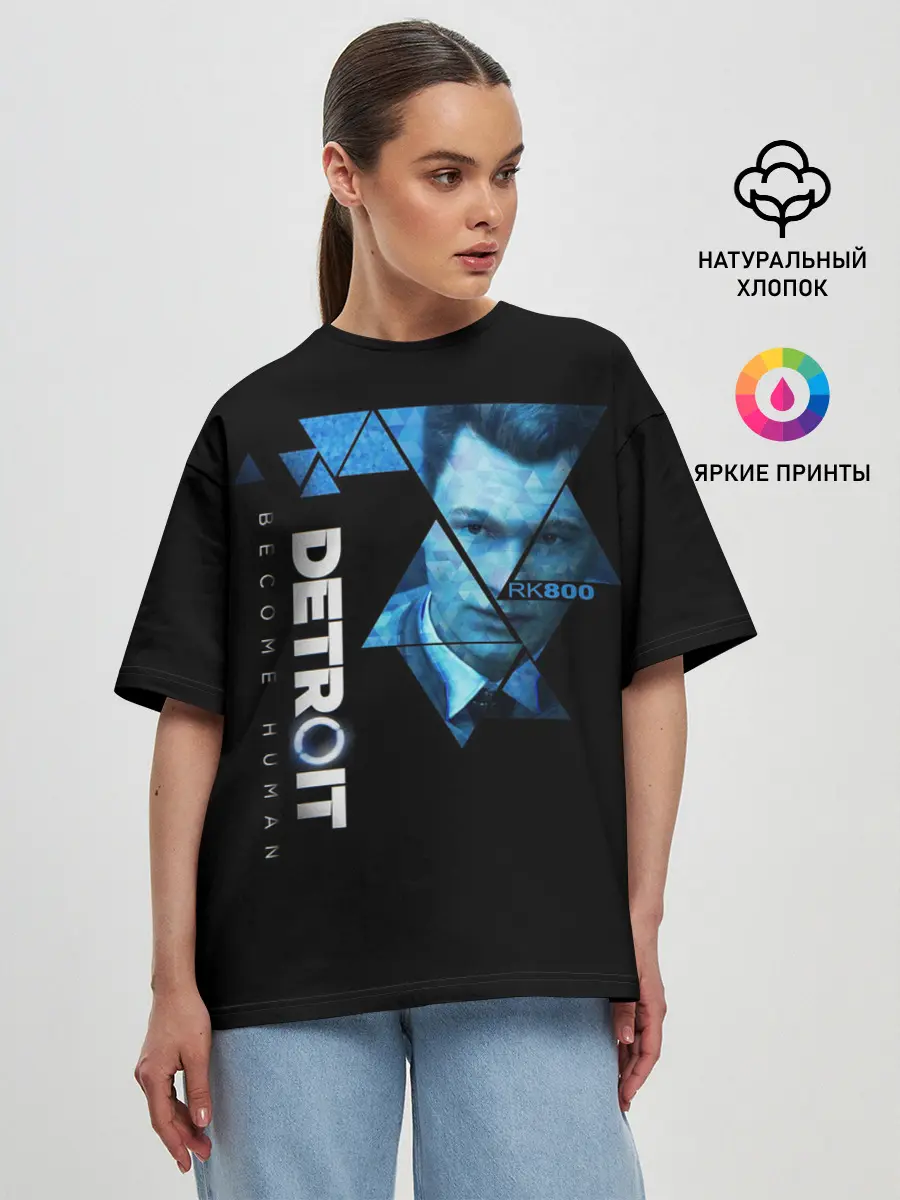 Женская футболка оверсайз / Detroit become human