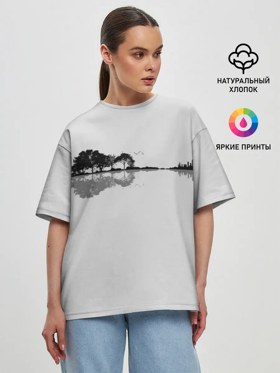 Женская футболка оверсайз / Nature Guitar