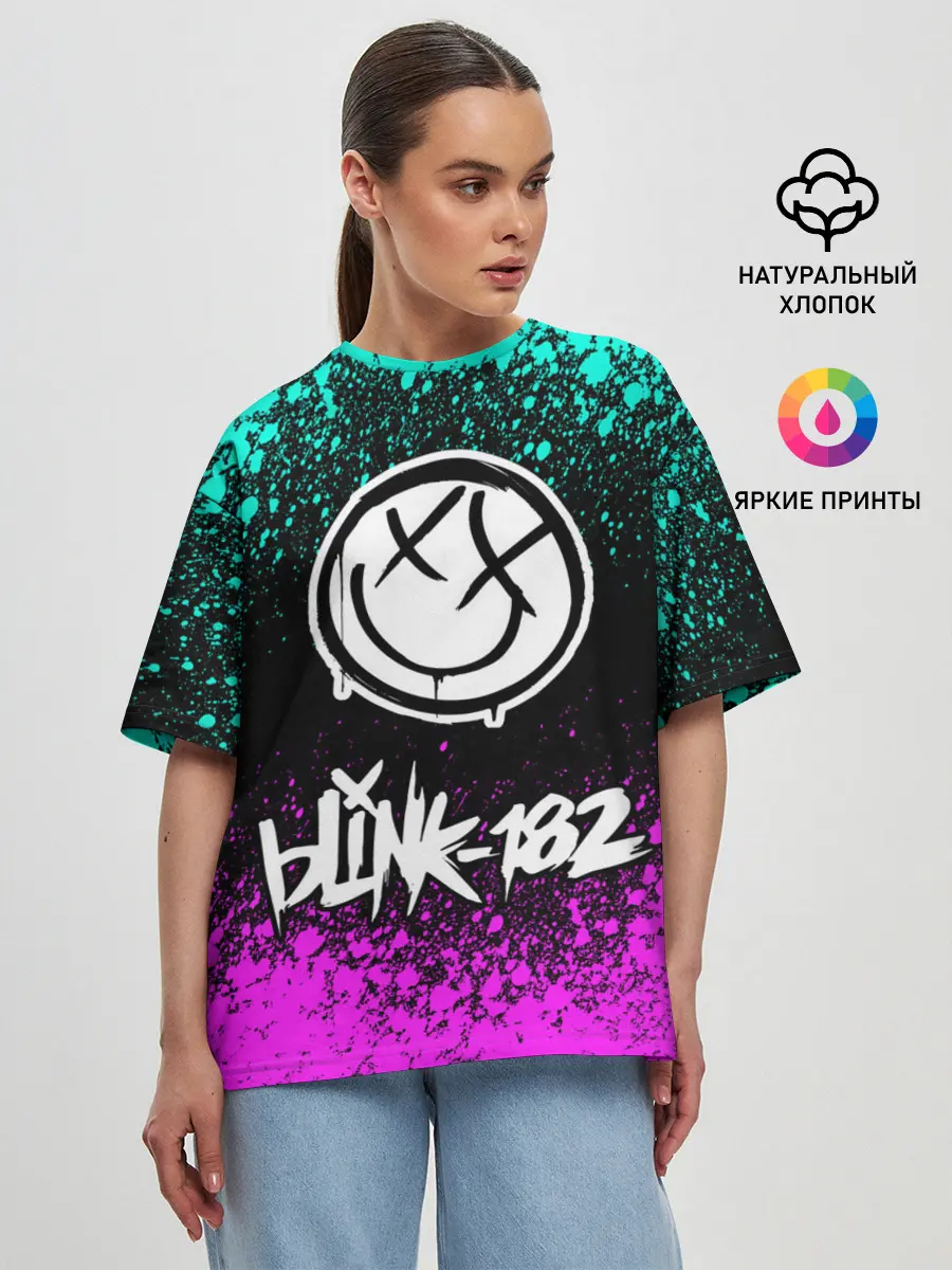 Женская футболка оверсайз / Blink-182