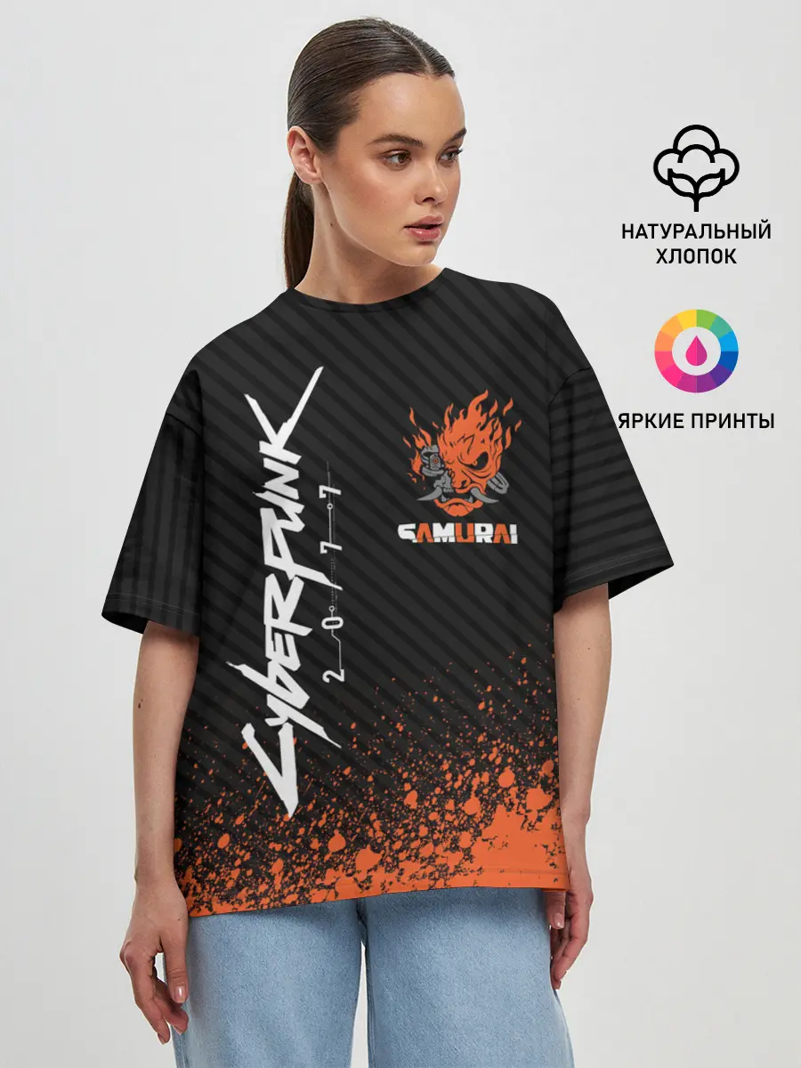 Женская футболка оверсайз / Cyberpunk 2077