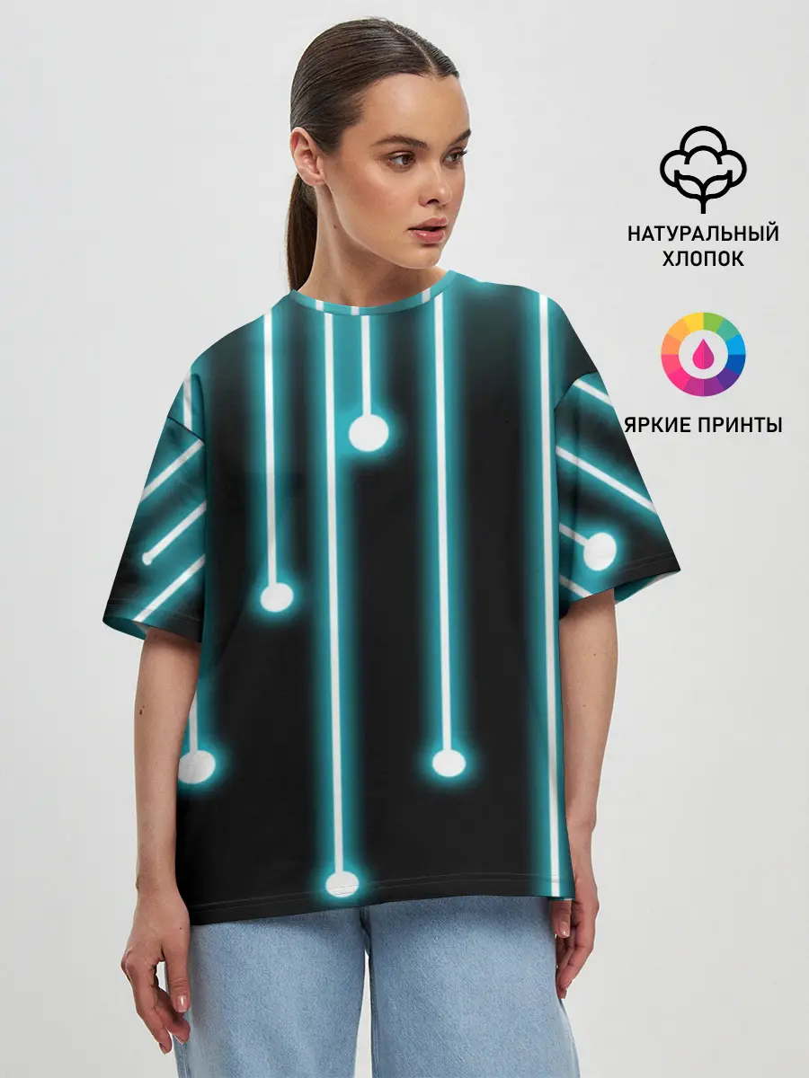 Женская футболка оверсайз / Неон