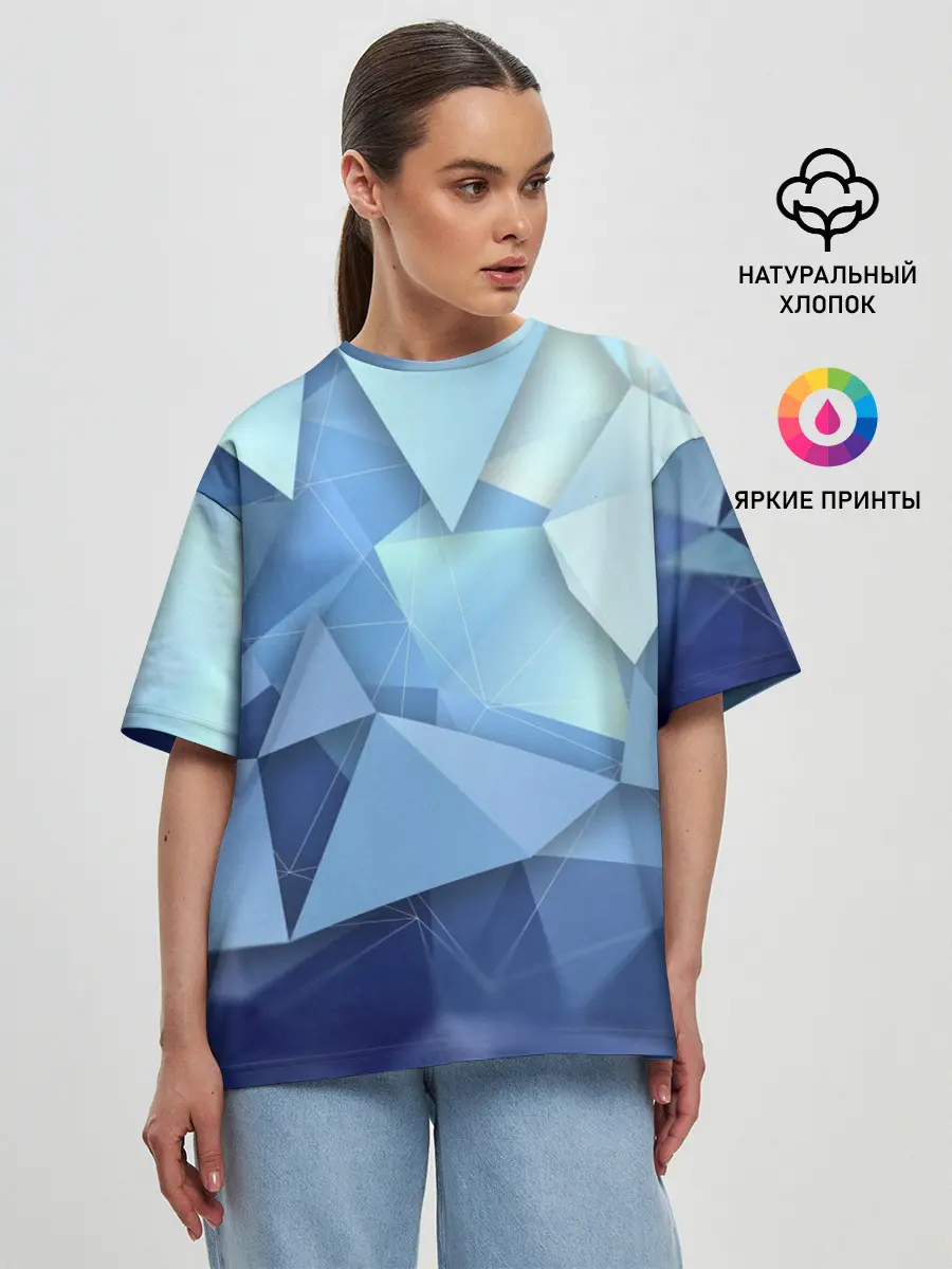 Женская футболка оверсайз / абстракция