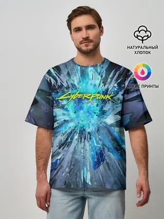 Мужская футболка оверсайз / CYBERPUNK 2077