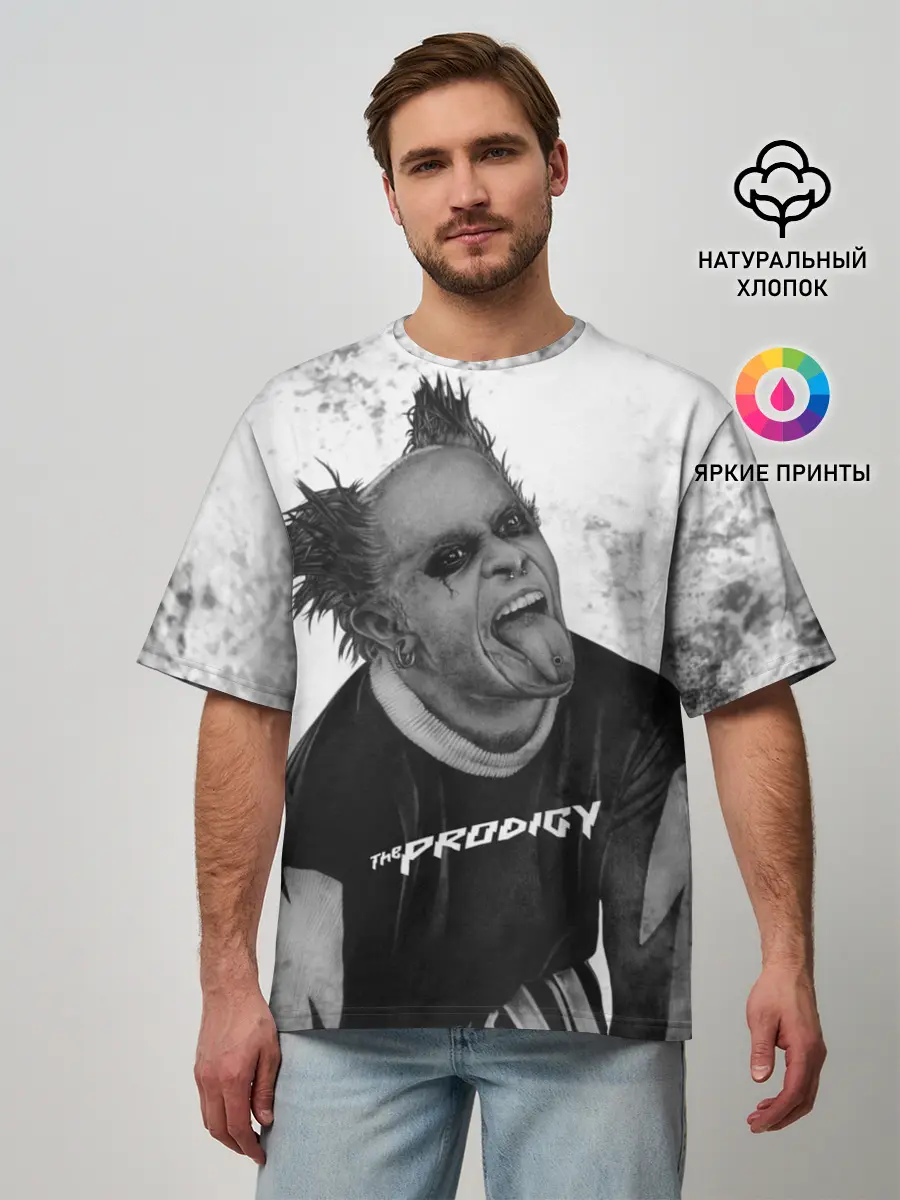 Мужская футболка оверсайз / THE PRODIGY | ПРОДИДЖИ