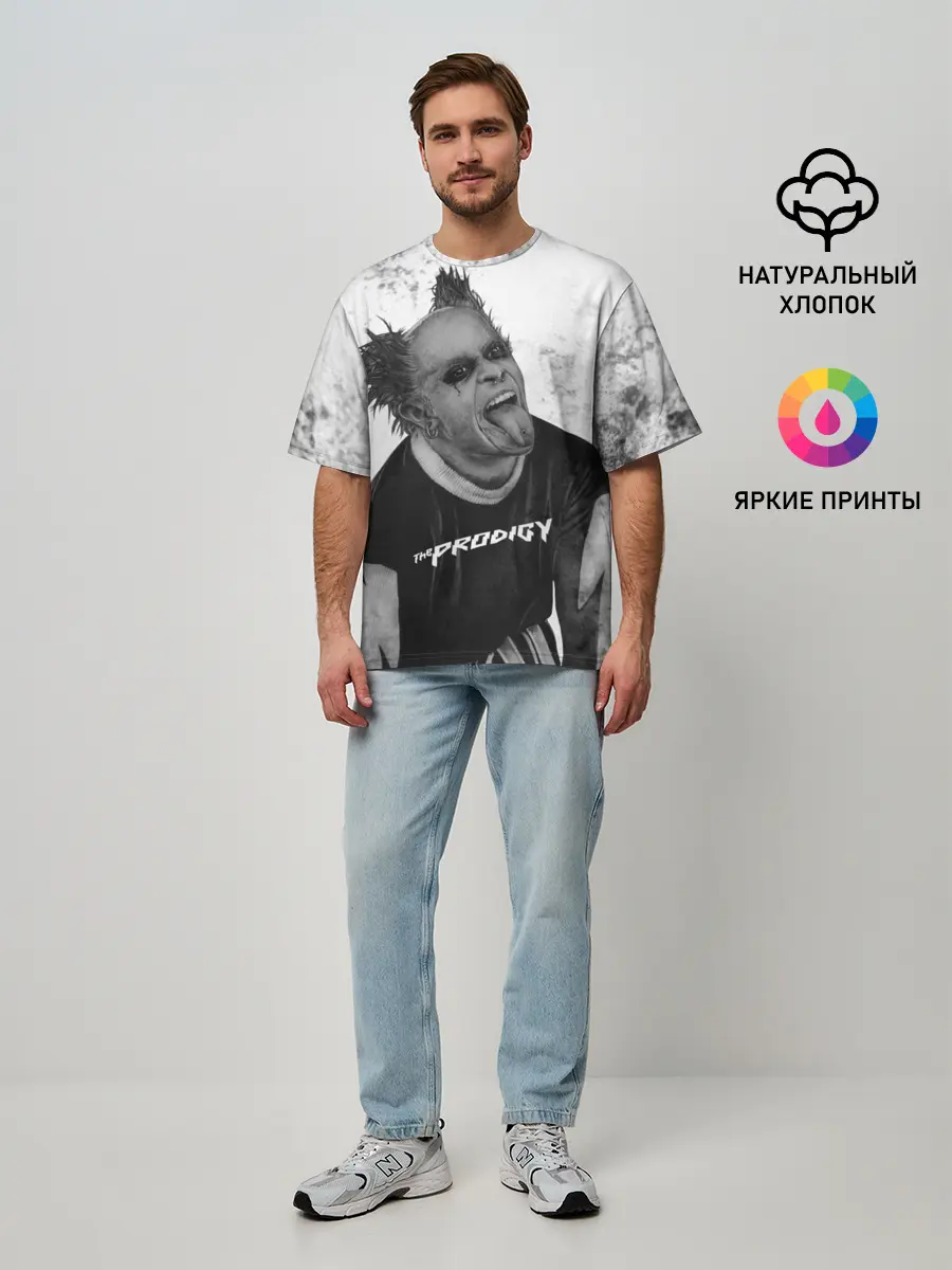 Мужская футболка оверсайз / THE PRODIGY | ПРОДИДЖИ