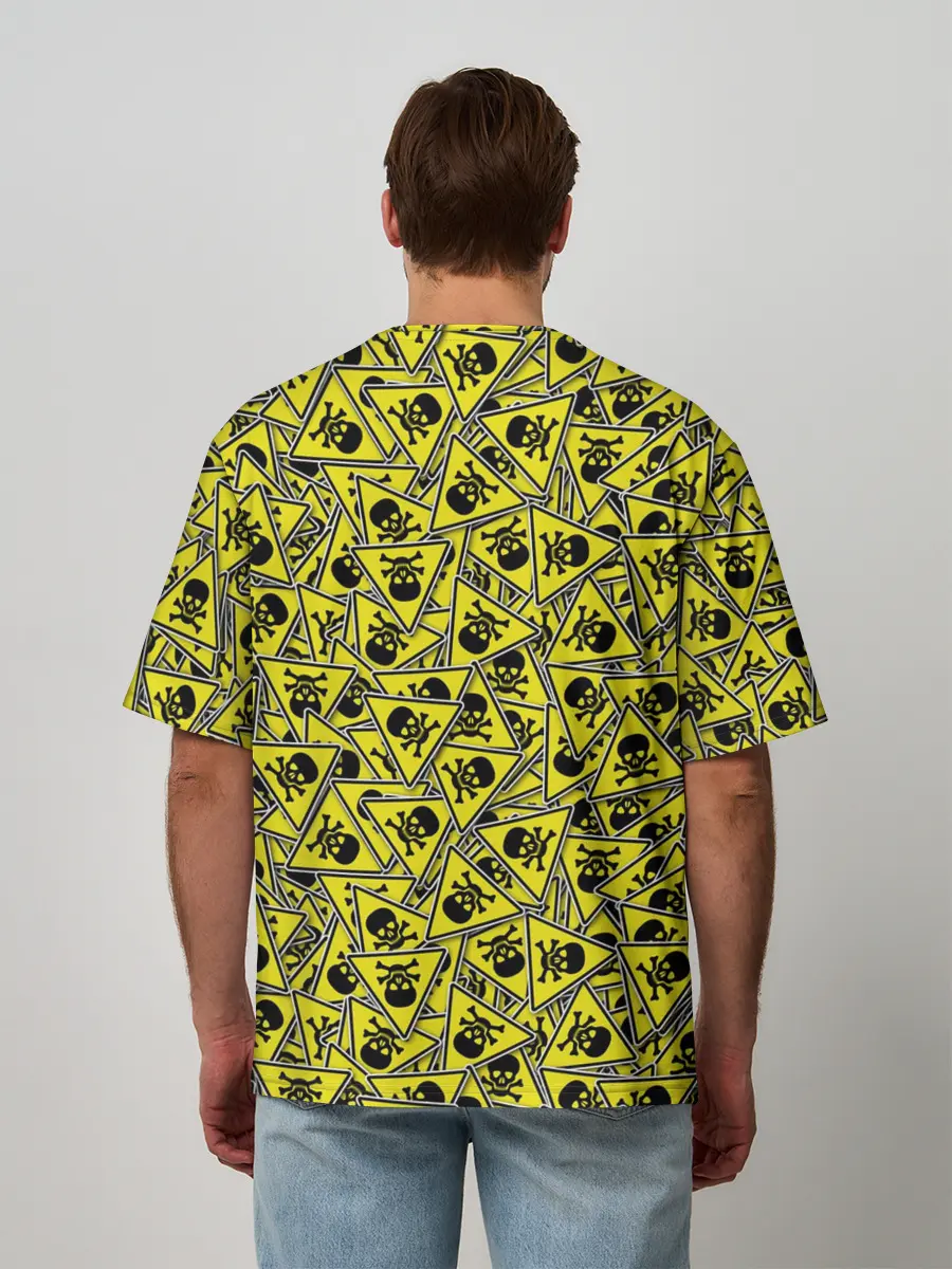 Мужская футболка оверсайз / Осторожно COVID-19