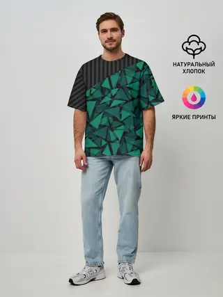 Мужская футболка оверсайз / Геометрический узор