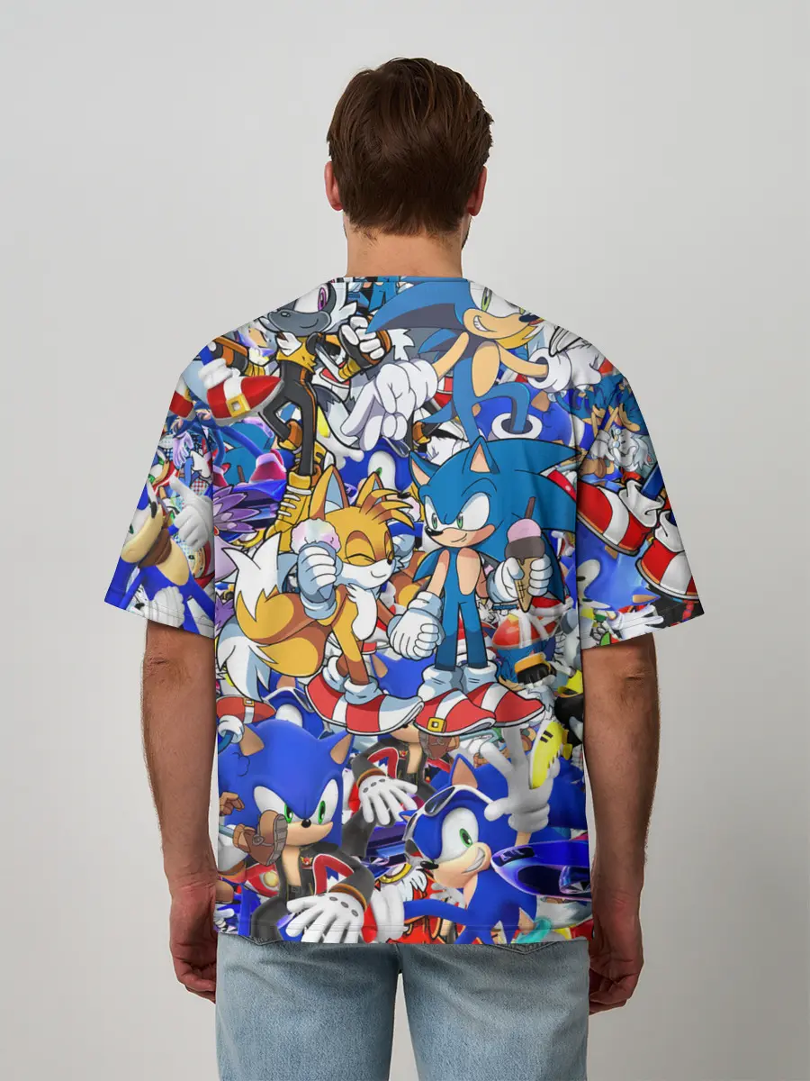 Мужская футболка оверсайз / SONIC PATTERN | СОНИК