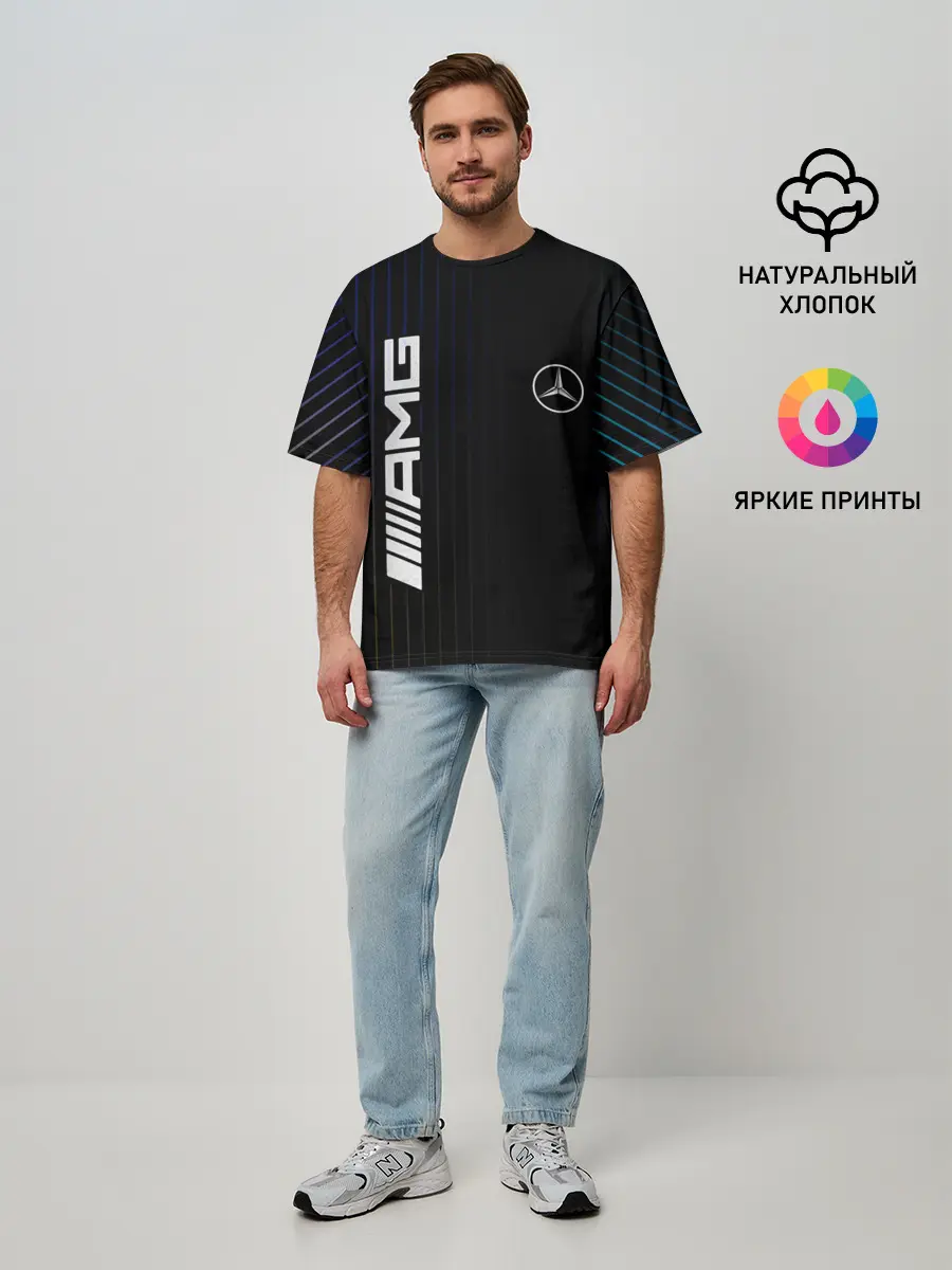 Мужская футболка оверсайз / Mercedes