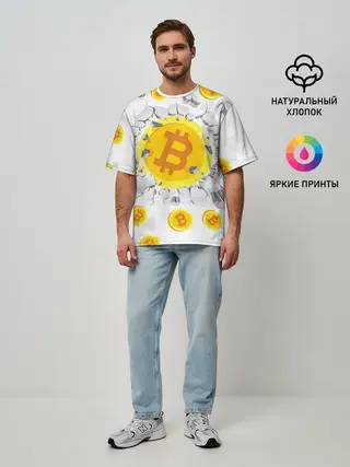 Мужская футболка оверсайз / БИТКОИН | BITCOIN