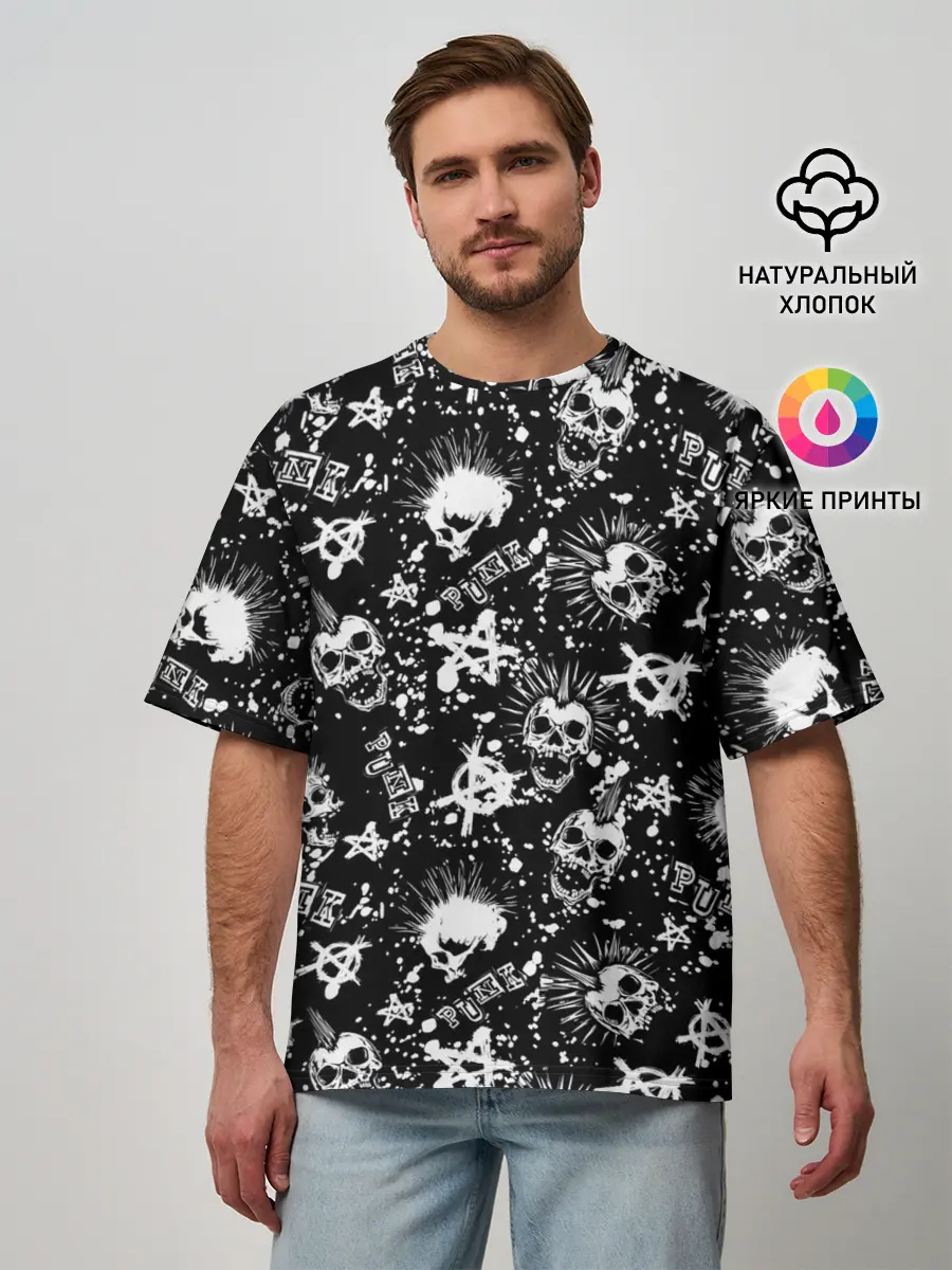 Мужская футболка оверсайз / Панк