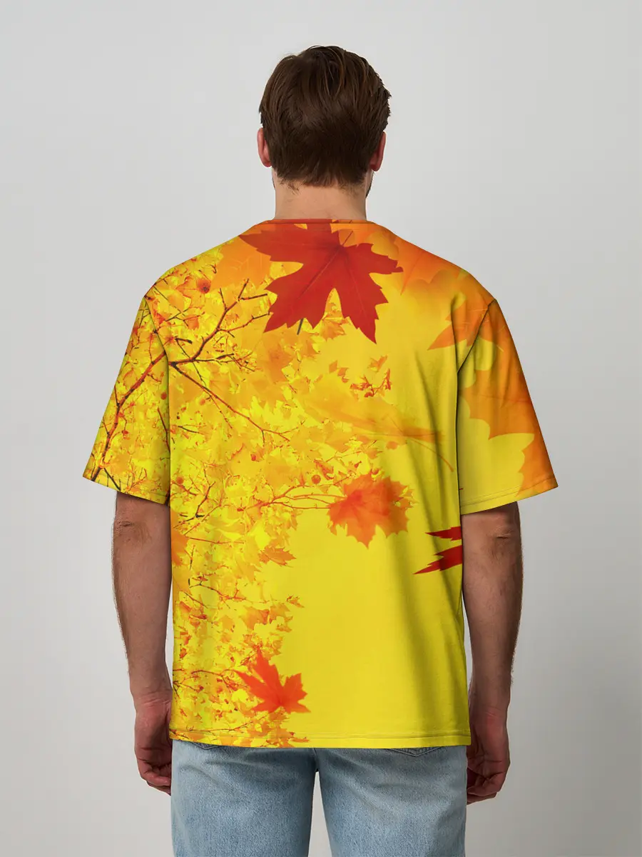 Мужская футболка оверсайз / ОСЕННИЕ ЦВЕТА | ЗОЛОТАЯ ОСЕНЬ