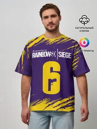 Мужская футболка оверсайз / RAINBOW SIX SIEGE / РАДУГА 6