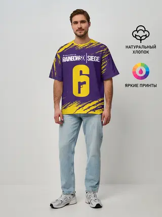 Мужская футболка оверсайз / RAINBOW SIX SIEGE / РАДУГА 6