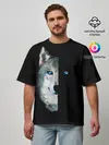 Мужская футболка оверсайз / Волк