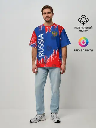 Мужская футболка оверсайз / Патриот России. Я Русский!