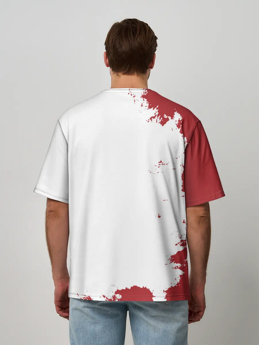 Мужская футболка оверсайз / Аста Чёрный клевер красный дым