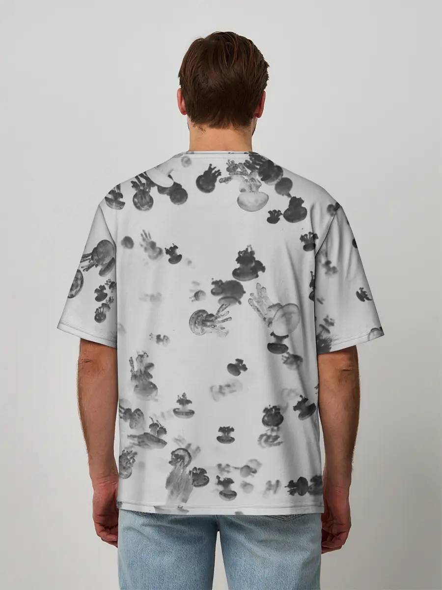 Мужская футболка оверсайз / Медузы