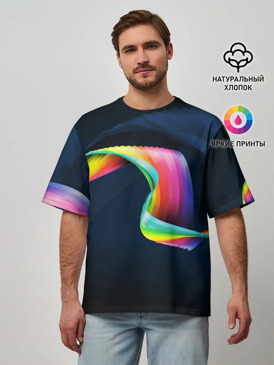 Мужская футболка оверсайз / OPTICAL ABSTRACT