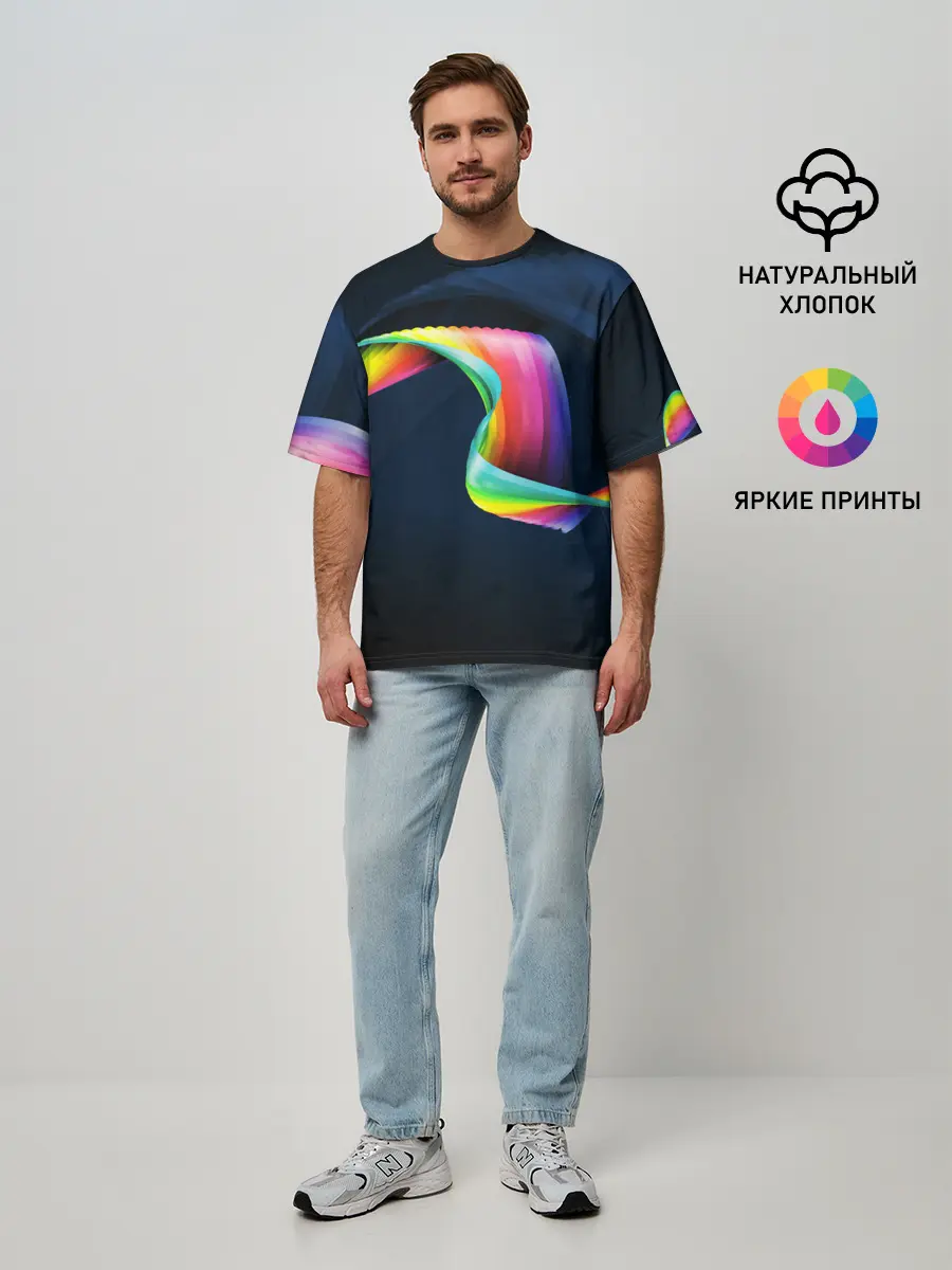 Мужская футболка оверсайз / OPTICAL ABSTRACT