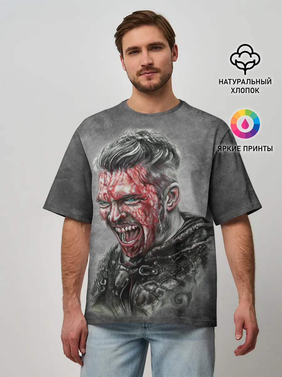 Мужская футболка оверсайз / vikings