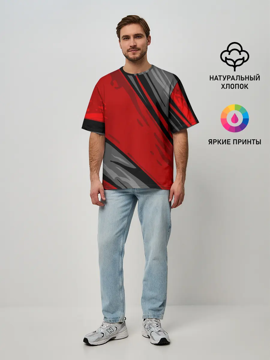 Мужская футболка оверсайз / Сиомбиотический стиль