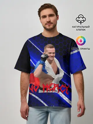 Мужская футболка оверсайз / No mercy | Petr Yan