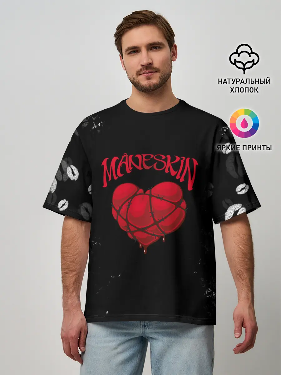 Мужская футболка оверсайз / Maneskin | Монэскин
