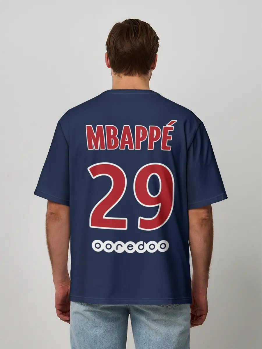 Мужская футболка оверсайз / Мбаппе ПСЖ 18-19