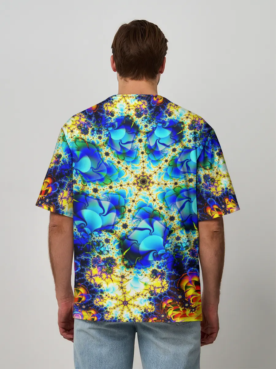 Мужская футболка оверсайз / ИЛЛЮЗИЯ ФРАКТАЛОВ