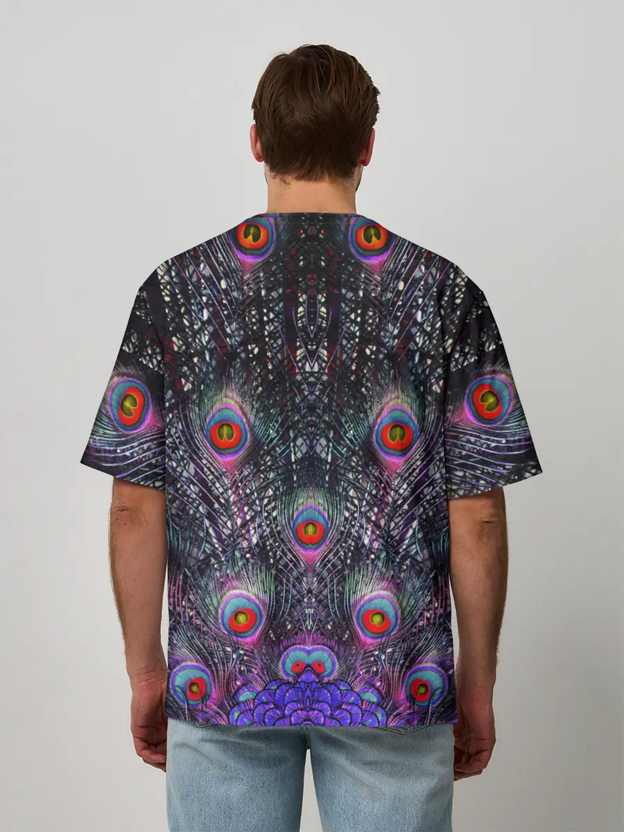 Мужская футболка оверсайз / Павлин