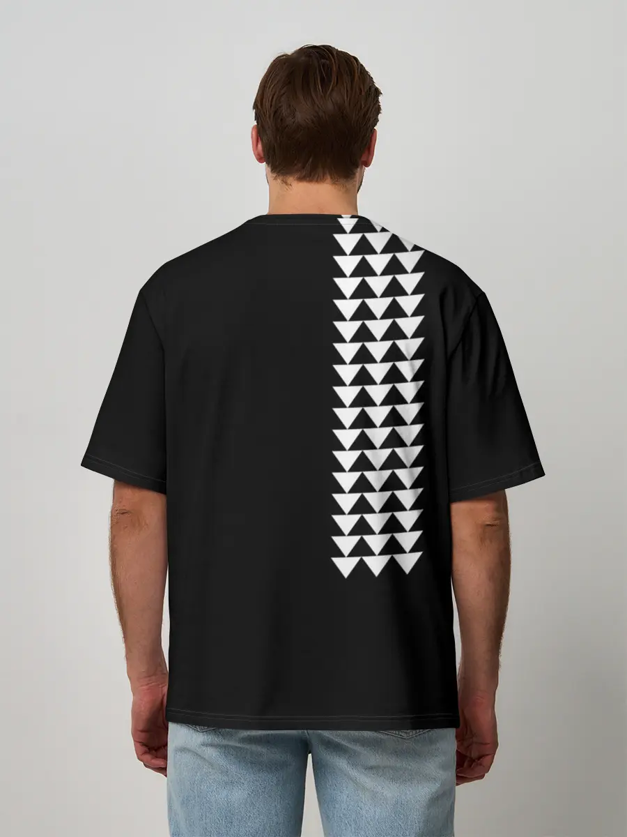 Мужская футболка оверсайз / Джейсон Момоа тату узор